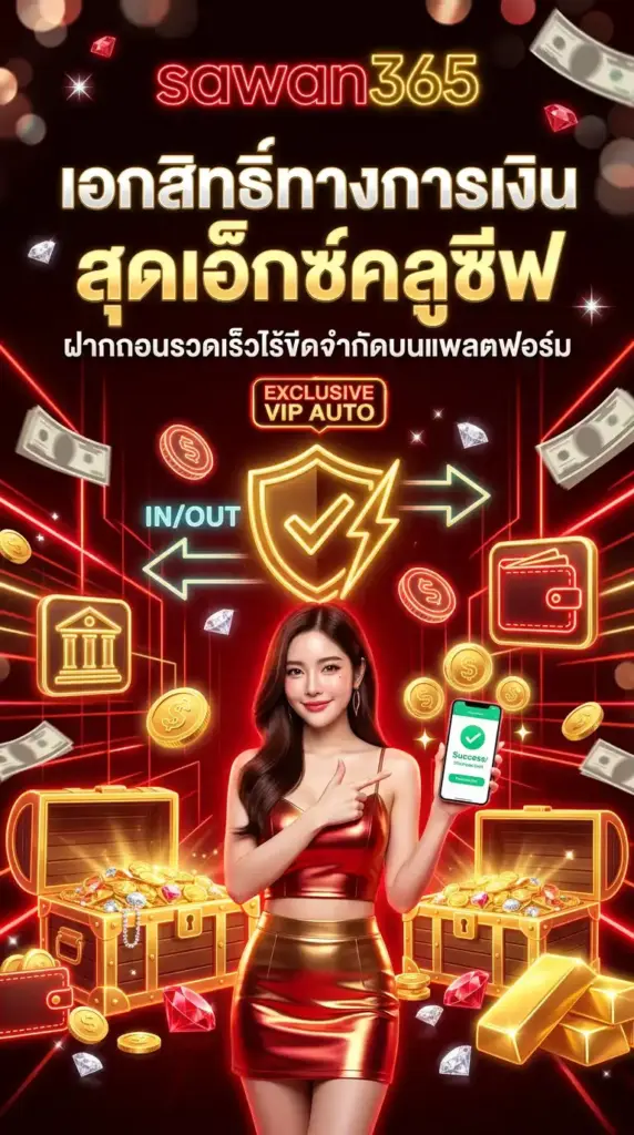 เอกสิทธิ์ทางการเงินสุดเอ็กซ์คลูซีฟ ฝากถอนรวดเร็วไร้ขีดจำกัดบนแพลตฟอร์ม sawan365
